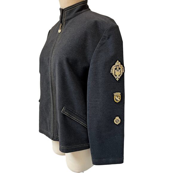 St. John Sport Marie Gray Vintage VTG Military Jacket Medium/Large - Picture 3 of 10